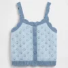 Baby & Peuter-tanktop met pointelle-motief en kleurblokken