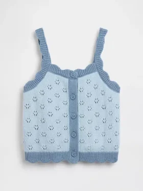 Baby & Peuter-tanktop met pointelle-motief en kleurblokken