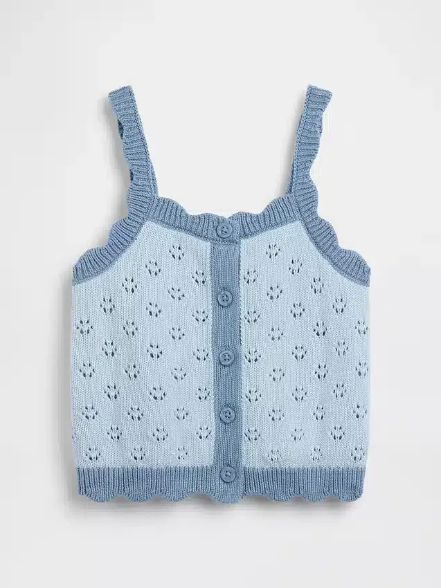 Baby & Peuter-tanktop met pointelle-motief en kleurblokken