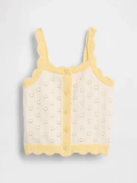 Baby & Peuter-tanktop met pointelle-motief en kleurblokken