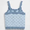 Baby & Peuter-tanktop met pointelle-motief en kleurblokken