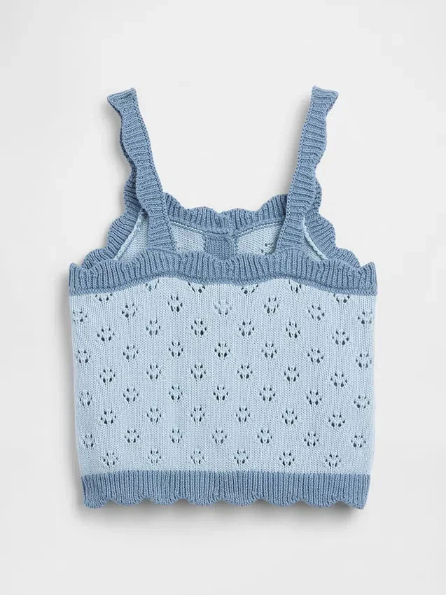 Baby & Peuter-tanktop met pointelle-motief en kleurblokken