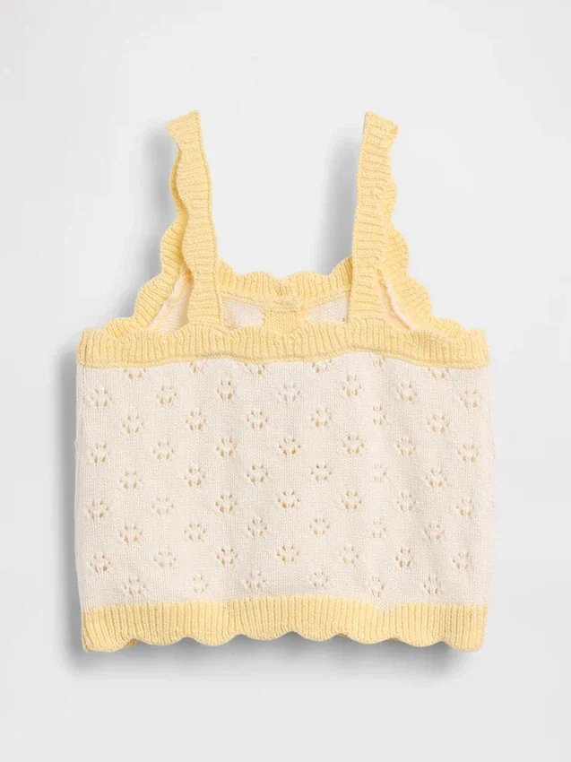 Baby & Peuter-tanktop met pointelle-motief en kleurblokken
