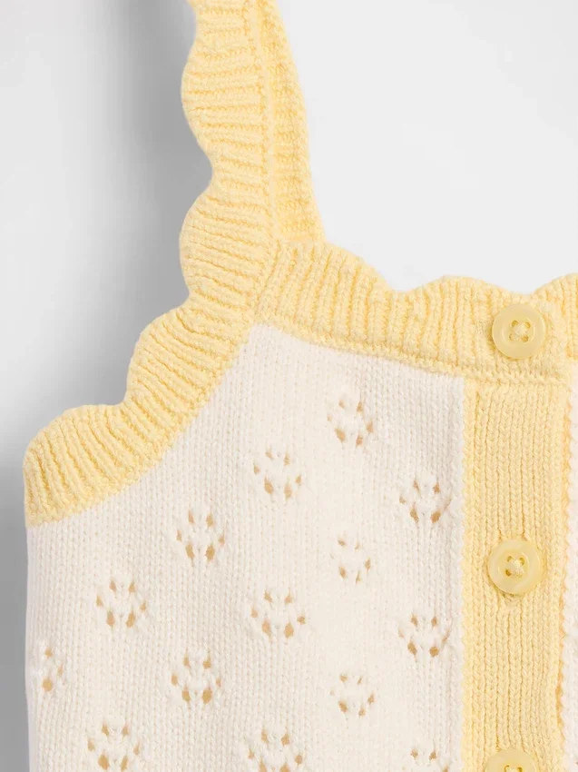 Baby & Peuter-tanktop met pointelle-motief en kleurblokken