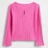Baby & Peuter-top met pointelle-patroon en strik