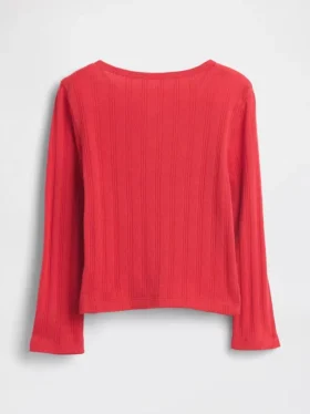 Baby & Peuter-top met pointelle-patroon en strik