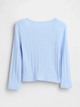 Baby & Peuter-top met pointelle-patroon en strik