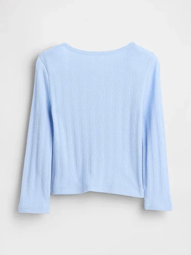 Baby & Peuter-top met pointelle-patroon en strik