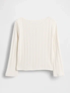 Baby & Peuter-top met pointelle-patroon en strik