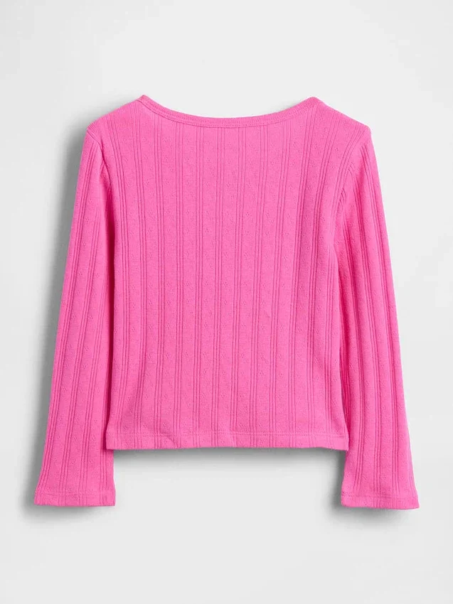 Baby & Peuter-top met pointelle-patroon en strik
