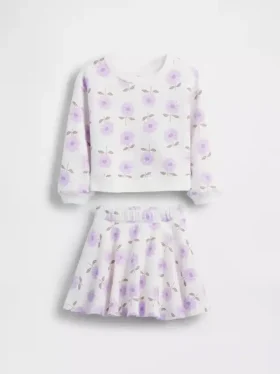 Baby & Peuter Vintagesoft bloemenprint skort-set