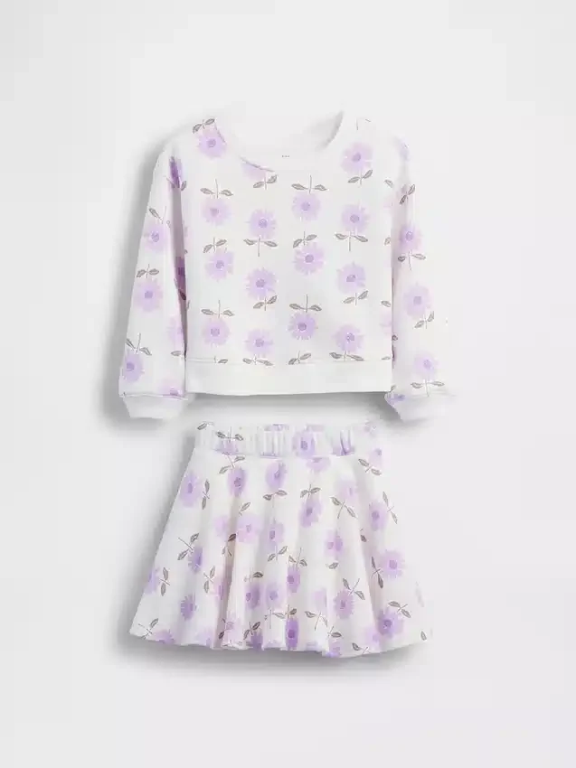 Baby & Peuter Vintagesoft bloemenprint skort-set
