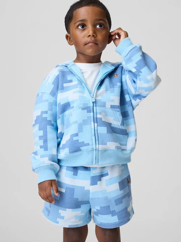 Baby & Peuter Vintagesoft camouflage hoodie met rits
