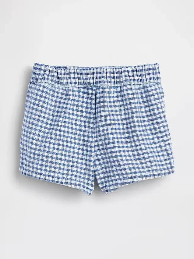 Baby & Peuter-zeemansmotief in gingham-denim korte broek