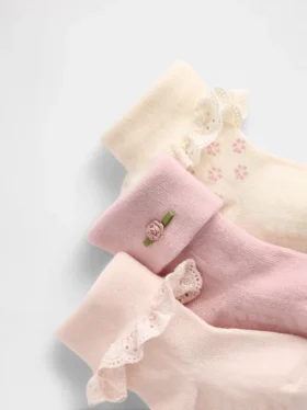 Baby-sokken met omgeslagen boord (3-pack)