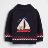 Baby-vest met schouderbandjes in maritieme stijl