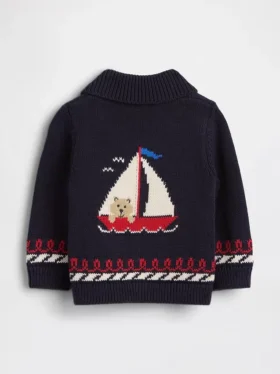 Baby-vest met schouderbandjes in maritieme stijl