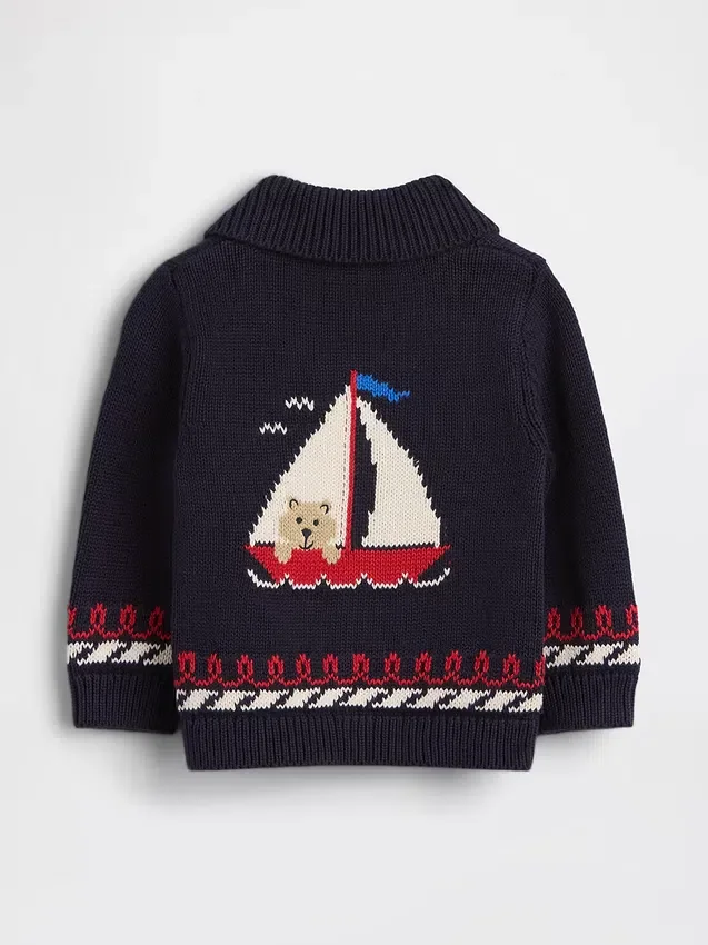 Baby-vest met schouderbandjes in maritieme stijl