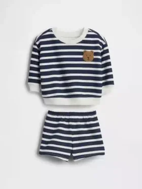 Baby Vintagesoft Bear Stripe-sweatset
