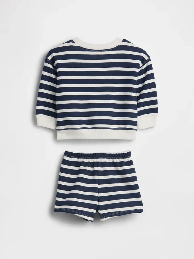 Baby Vintagesoft Bear Stripe-sweatset