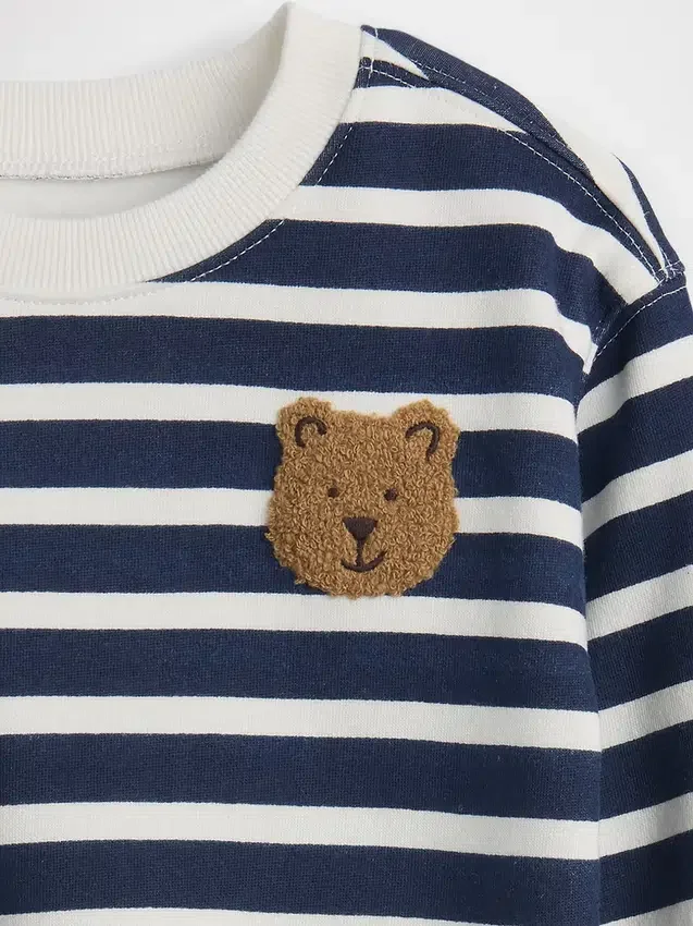 Baby Vintagesoft Bear Stripe-sweatset