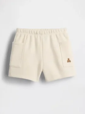 Baby Vintagesoft-korte broek met zakken en elastische tailleband
