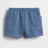 Baby Vintagesoft-korte broek met zakken en elastische tailleband