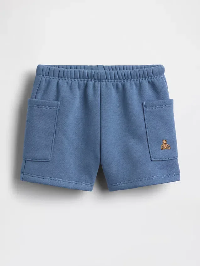 Baby Vintagesoft-korte broek met zakken en elastische tailleband