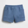 Baby Vintagesoft-korte broek met zakken en elastische tailleband