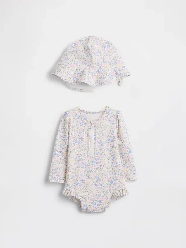 Baby-zwemset met bloemenprint