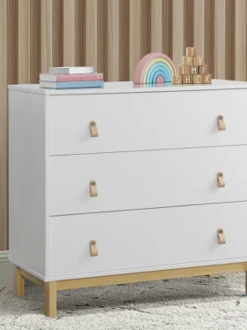 babyGap Legacy-ladekast met 3 lades, lederen handgrepen en in elkaar grijpende lades