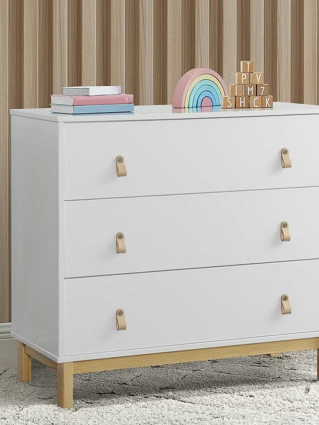 babyGap Legacy-ladekast met 3 lades, lederen handgrepen en in elkaar grijpende lades