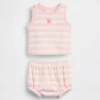 Babyhanddoek-outfitset van gestreepte badstof