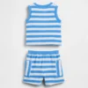 Babyhanddoek-outfitset van gestreepte badstof