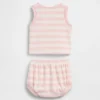Babyhanddoek-outfitset van gestreepte badstof