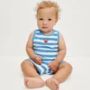 Babyhanddoek-outfitset van gestreepte badstof