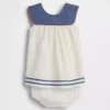Babyjurk van linnen-katoen in matrozenstijl