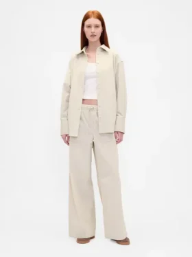 Baggy broek van corduroy met middelhoge taille