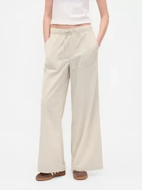 Baggy broek van corduroy met middelhoge taille