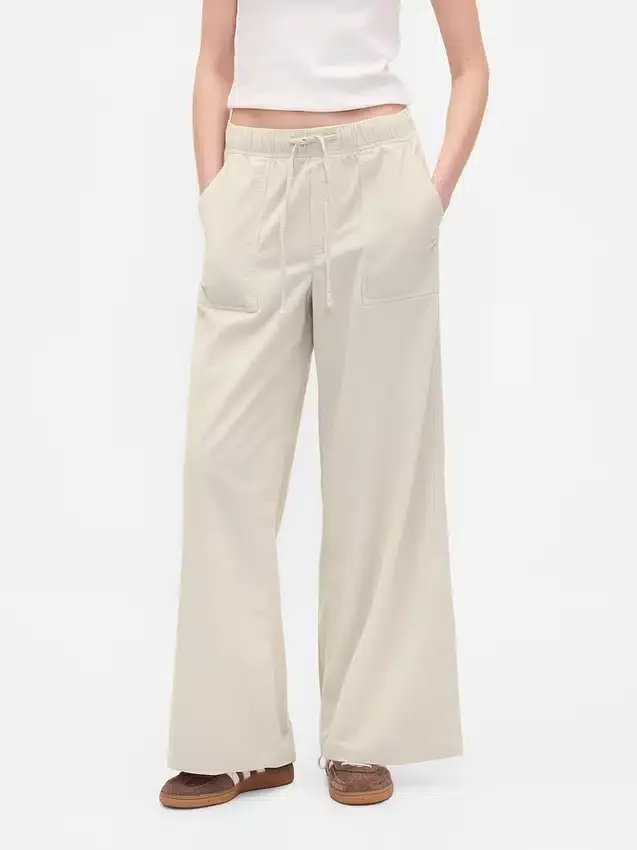 Baggy broek van corduroy met middelhoge taille