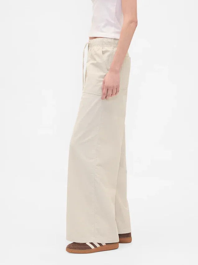 Baggy broek van corduroy met middelhoge taille