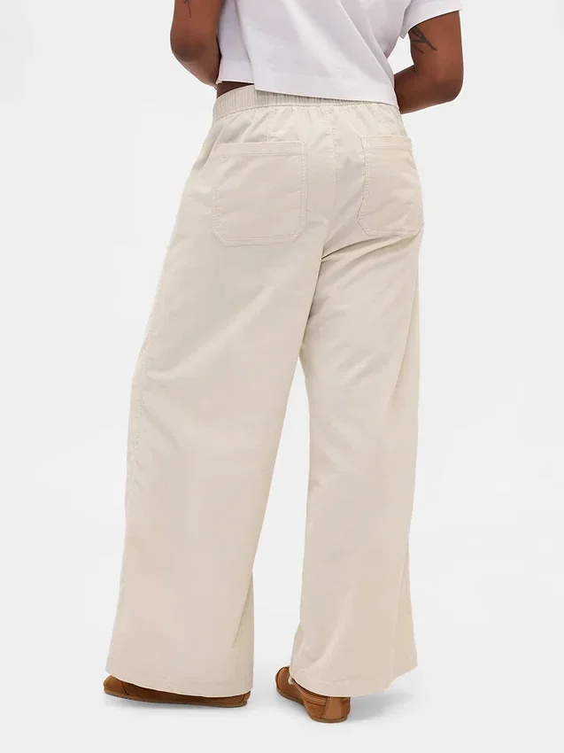 Baggy broek van corduroy met middelhoge taille