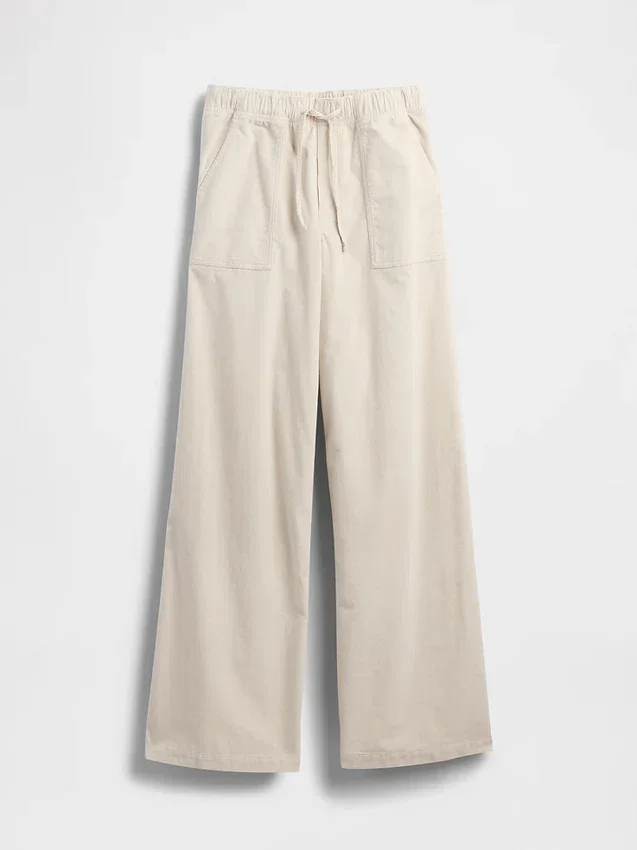 Baggy broek van corduroy met middelhoge taille