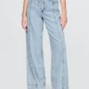 Baggy broek van ultrazacht denim met middelhoge taille