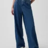 Baggy broek van ultrazacht denim met middelhoge taille