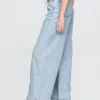 Baggy broek van ultrazacht denim met middelhoge taille