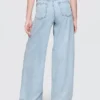 Baggy broek van ultrazacht denim met middelhoge taille