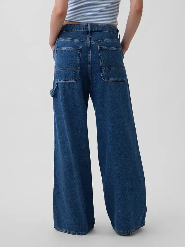 Baggy broek van ultrazacht denim met middelhoge taille