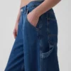 Baggy broek van ultrazacht denim met middelhoge taille