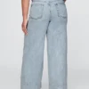 Baggy broek van ultrazacht denim met middelhoge taille